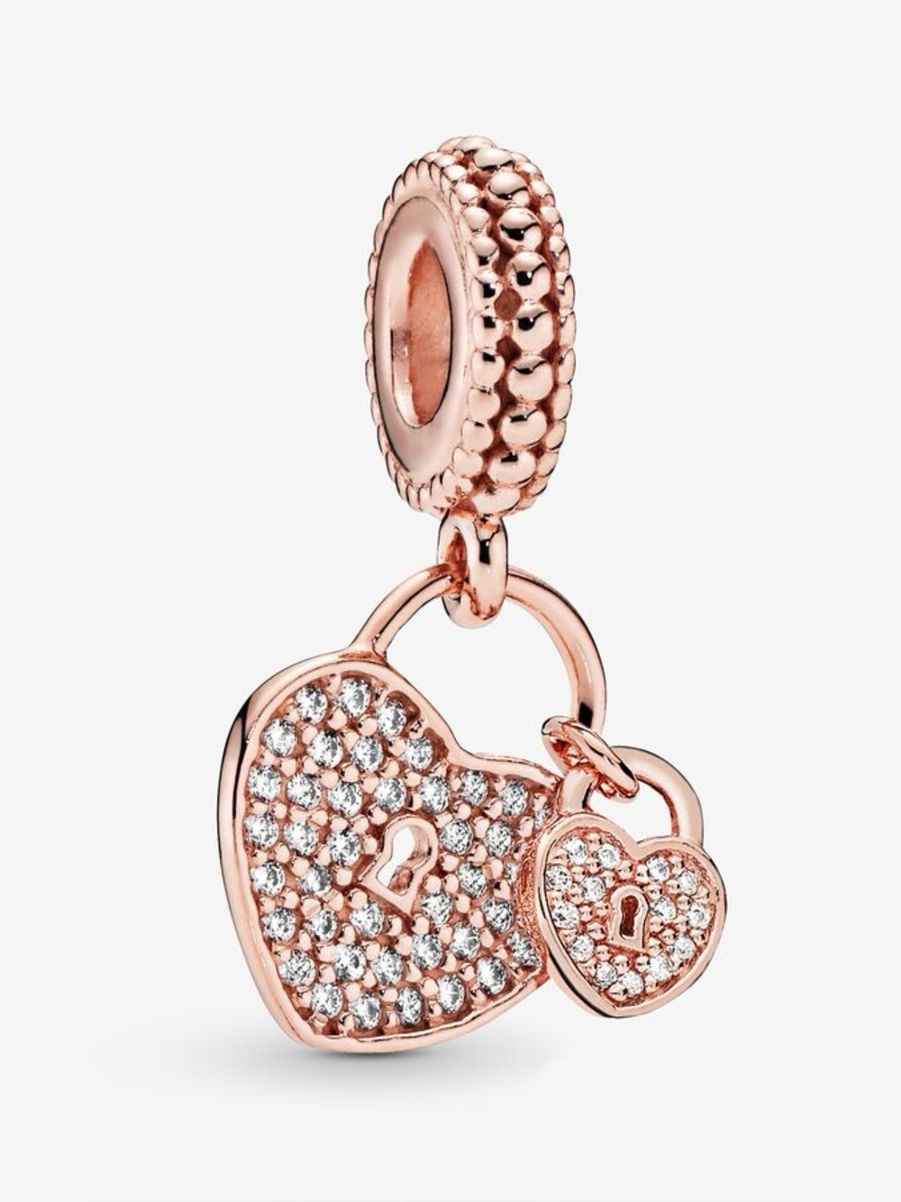 Pandora Pave Heart Padlocks Dangle Charm